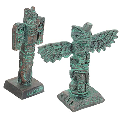 GREENADSCAPE 2 Stück Harzstatuen, Ornament Für Den Garten, Harzfigur, Hof, Stammes Token Verzierungen, Antike Stammes Token Figuren, Garten Harzstatue, Harzhandwerk, Szenendekor, von GREENADSCAPE