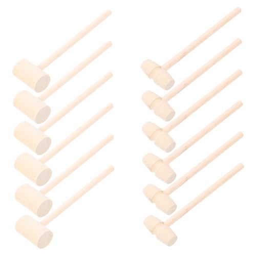 GREENADSCAPE 30 Stück Holzhämmer, Holzhammer, Mini-krabbenhammer, Holzhammer Für Schokolade, Kleines Hartholz-knackwerkzeug Für Hummer, Meeresfrüchte, Schalentiere, Handwerk, Hellgelb von GREENADSCAPE