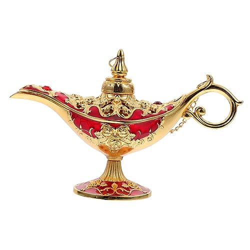 GREENADSCAPE Robuste Zink-Legierung Retro Lampe Dekorative Handwerk Für Home 12cm Rot Ornament von GREENADSCAPE