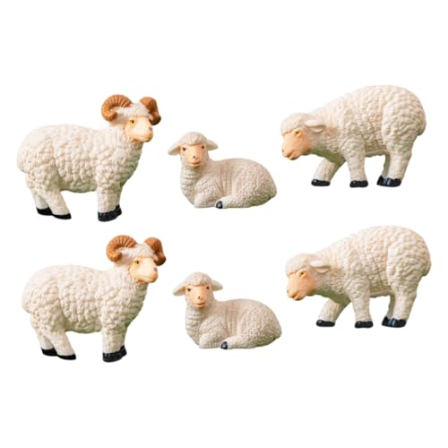 GREENADSCAPE Mini-tierfiguren Miniatur Schaf Figuren Realistische Tierfiguren Für Garten Dekoration Bonsai Und Schreibtisch Weißes Schaf Und Schaf Set Für Kreative Mikro Landschaften Tiere Figuren GREENADSCAPE Mini-tierfiguren Miniatur Schaf Figuren Realistische Tierfiguren Für Garten Dekoration Bonsai Und Schreibtisch Weißes Schaf Und Schaf Set Für Kreative Mikro Landschaften Tiere Figuren von GREENADSCAPE