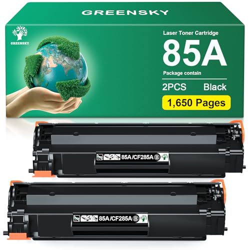 GREENSKY 85A CE285A Toner Kompatibel für HP 85A Toner für HP Laserjet Pro P1102W P1102 M1212NF M1132MFP M1132 M1212 M1217NF M1130 M1134 P1109 P1106 M1210 M1210MFP (Schwarz, 2er-Pack) von GREENSKY