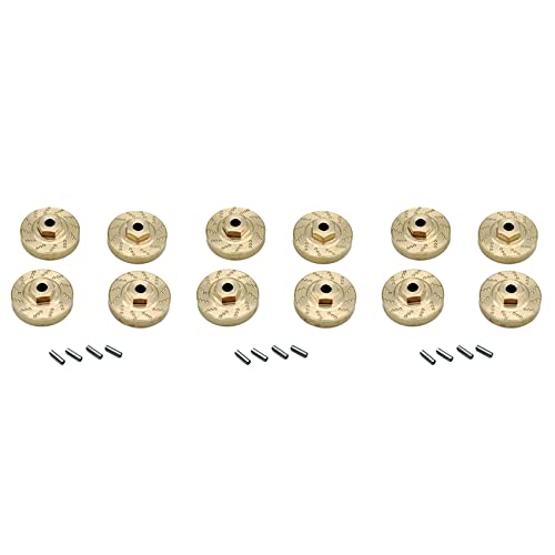GREOHNMPAW 12 Stück Hoch Leistung Sechskant Adapter Gewicht Aus Messing für AXIAL SCX24 90081 Upgrades 1/24 RC Crawler Auto Teile von GREOHNMPAW