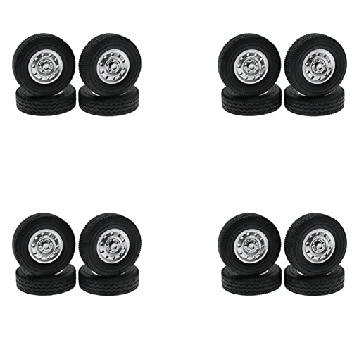GREOHNMPAW 16 Stück Gummi Reifen Reifen für D12 Mini 1/16 RC Drift Truck Auto Teile Zubehör von GREOHNMPAW