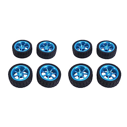 GREOHNMPAW 2 Satz 65mm Metallfelge + Gummireifen mit Grip Reifen für 144001 A959 A959-B 124019 124018 RC Autoteile, Blau von GREOHNMPAW