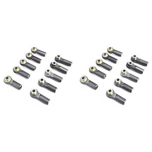 GREOHNMPAW 20 Stück Metall M2.5 Link Spur Stangen Kopf Gelenk für A959 12428 144001 C24 MN D90 MN99S RC Auto Teile, von GREOHNMPAW