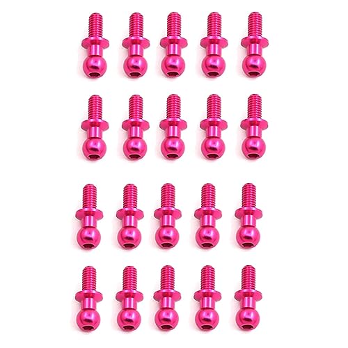 GREOHNMPAW 20 Stücke M3 Metall Sechskant Kopf Schrauben für TT01 TT02 D5 1/10 RC Drift Auto Teile Universal,Rosa von GREOHNMPAW