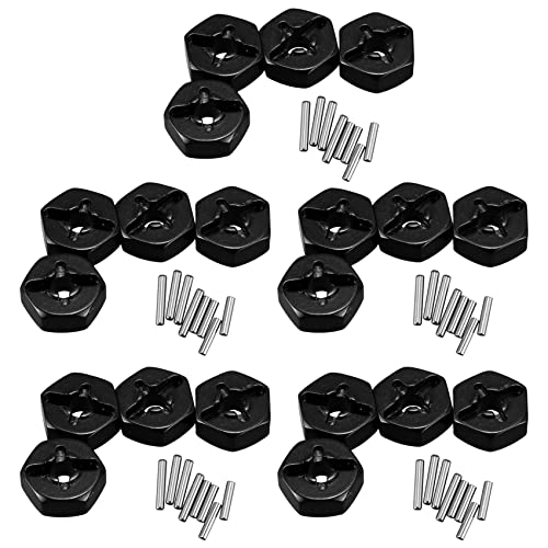 GREOHNMPAW 20X Aluminiumlegierung 12mm Combiner Radnabe Hex Adapter Upgrades für 144001 1/14 RC Auto Ersatzteile,Schwarz von GREOHNMPAW