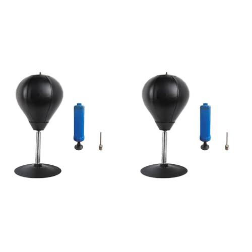 GREOHNMPAW 2X Desktop-Boxsack, Stressabbau, Geschwindigkeitstraining, Boxsack, Muay-Tai-Übung, Saugtisch, Boxball von GREOHNMPAW