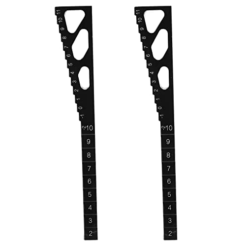 GREOHNMPAW 2X RC Modellauto MetallfahrhöHenmesser Einsteller Lineal Messwerkzeug für 1/8 1/10 1/12 RC Auto,Schwarz von GREOHNMPAW