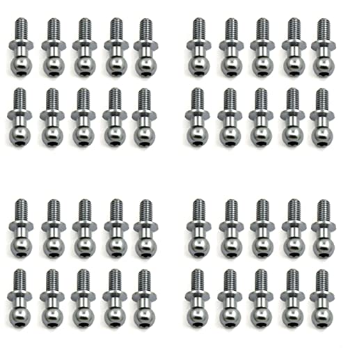 GREOHNMPAW 40 Stücke M3 Metall Sechskant Kopf Schrauben für TT01 TT02 D5 1/10 RC Drift Auto Teile Universal,Silber von GREOHNMPAW
