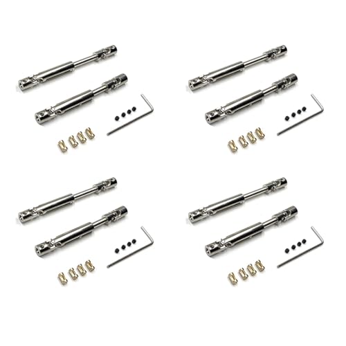 GREOHNMPAW 4Satz MN78 CVD-Antriebswelle Aus Metall mit 3 mm Bis 4 mm WellenhüLse für MN78 MN-78 MN 78 1/12 RC Car Upgrade Parts von GREOHNMPAW