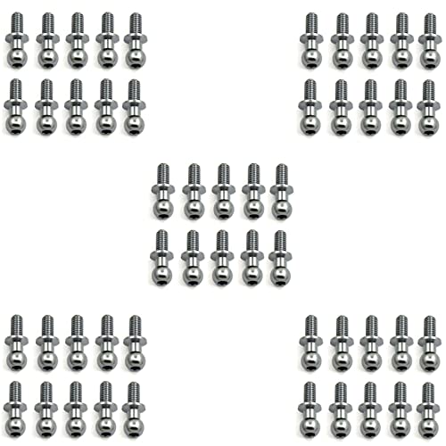 GREOHNMPAW 50 Stücke M3 Metall Sechskant Kopf Schrauben für TT01 TT02 D5 1/10 RC Drift Auto Teile Universal,Silber von GREOHNMPAW