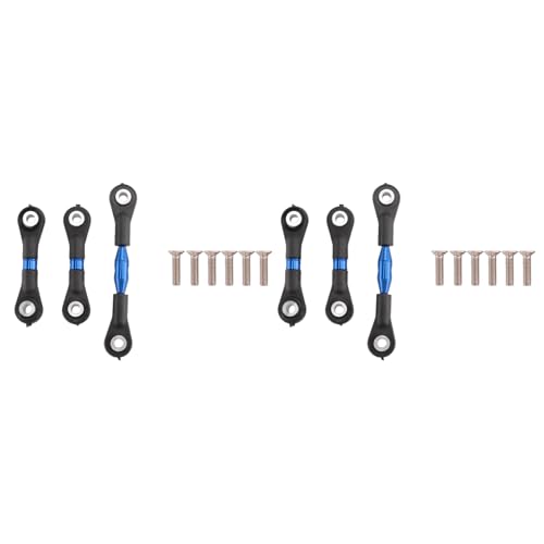 GREOHNMPAW 6 Stück Metall Lenkung Stange Verbindung Stange Spur Stange Für TT-01 TT01 1/10 RC Auto Upgrade Teile Zubehör,Blau von GREOHNMPAW