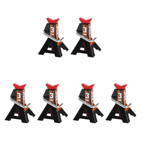 GREOHNMPAW 6 Stuecke Metall 3 Tonnen Simulierte Wagenheber Höhen Verstellbare Reparatur Halterung Szene Werkzeug Jack für 1/10 TRX4 D90 CC01 RC Klettern Auto Schwarz(Spielzeugmodell) von GREOHNMPAW