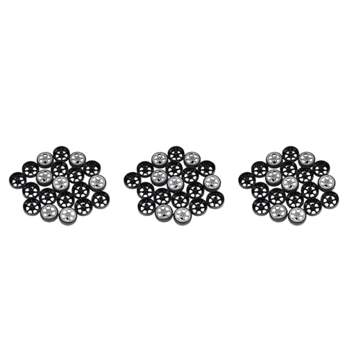 GREOHNMPAW 60 STK. Plastik Rolle 2mm Durchmesser Welle Auto Modell Spielzeug Raeder 20mmx6mm von GREOHNMPAW