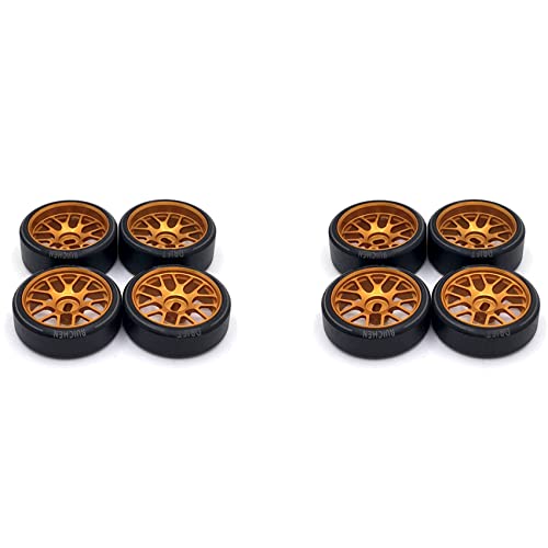 GREOHNMPAW 8 Stück Metallfelge Hartplastik Driftreifen Reifen für 284131 K969 K989 P929 Mini-Z 1/28 RC Car Upgrades Teile,1 von GREOHNMPAW