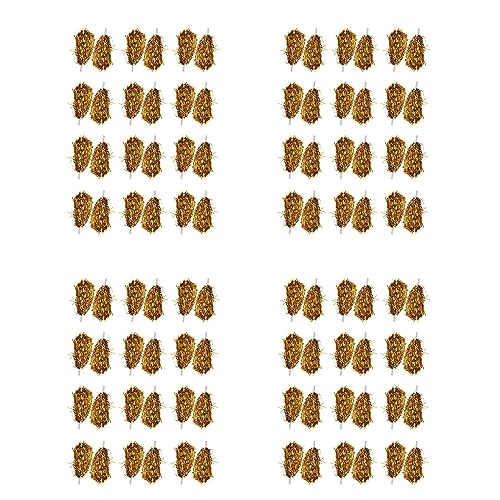 GREOHNMPAW 96 Stück Cheerleading Pom Poms Metallfolie Cheer Pom Poms mit Kunststoffgriff für Erwachsene Kinder Cheerleader Party Gelb von GREOHNMPAW