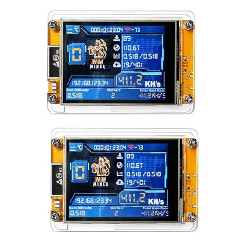 GREOHNMPAW NMMiner NerdMiner V2 Hashrate 411KH/S ESP32 2.8 Display Crypto Solo Lottery ESP32-2432S028R DROOM von GREOHNMPAW