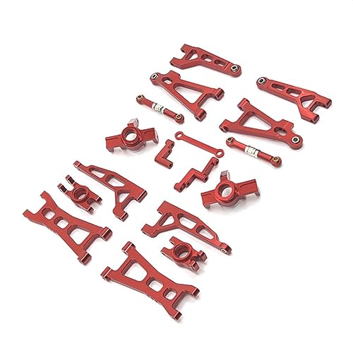 GREOHNMPAW Schwenkarm-Lenkkopfgruppe für 16207 16208 16209 16210 H16 Ferngesteuertes Auto-Zubehör Metall-Upgrade-Kit, Rot von GREOHNMPAW