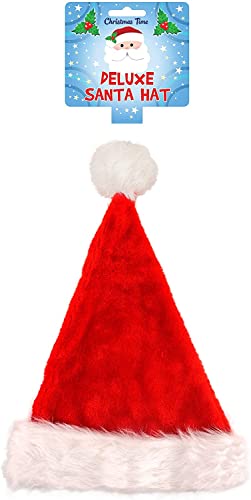 GREY LOOK Weihnachtsmütze, weiche Plüsch-Weihnachtsmütze, Weihnachtsmütze für Erwachsene und Kinder, Unisex, Samt, bequem, extra dick, klassisches Fell für Weihnachten, Neujahr von GREY LOOK