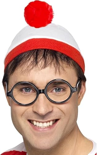 GREY LOOK Where's Wally Instant Kit, Erwachsenen-Hut und Brille, offizielles Lizenz-Set mit klassischem Hut und Signatur-Brille, perfekt für Themenpartys, Weltbuchtag oder Halloween GREY LOOK Where's Wally Instant Kit, Erwachsenen-Hut und Brille, offizielles Lizenz-Set mit klassischem Hut und Signatur-Brille, perfekt für Themenpartys, Weltbuchtag oder Halloween von GREY LOOK