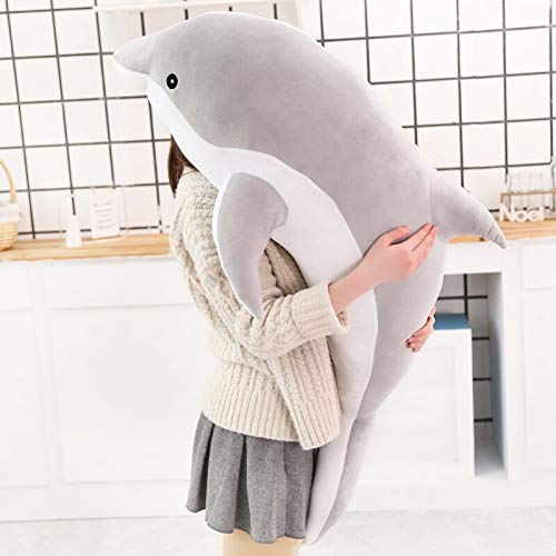 30-160cm Weicher Delphin Plüschtier Plüsch Stoff Puppe Baumwolle Tier Nickerchen Kissen Kreative Kinderspielzeug Geburtstagsgeschenk Mädchen 140cm Grau 30-160cm Weicher Delphin Plüschtier Plüsch Stoff Puppe Baumwolle Tier Nickerchen Kissen Kreative Kinderspielzeug Geburtstagsgeschenk Mädchen 140cm Grau von GRIER