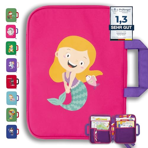 GRINSEZWERGE Tasche für TipToi Bücher Plus TipToi Stift und Zubehör – 10 Motive | passend auch für Kinder Tablet und Edurino Figuren | Tip TOI Starterset Buch Aufbewahrung Hülle - Meerjungfrau von GRINSEZWERGE