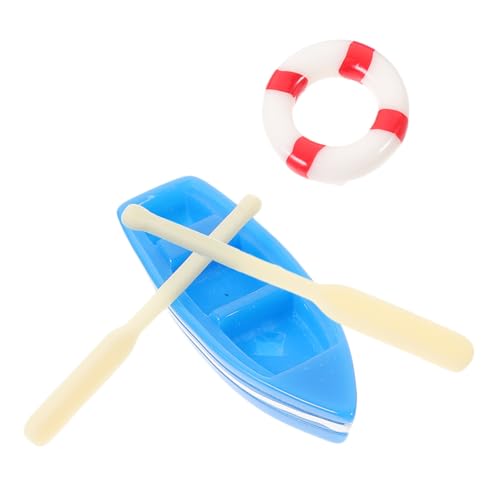 GRIRIW 1 Satz Dekorationen Ozeandekor Mini-Strandboot Mini-Dinge Leben Micro Boat Lifebuoy rettungsboje Mikrolandschaftszubehör schwimmleine Miniaturboote Miniboot Mini-Strandfiguren Harz von GRIRIW