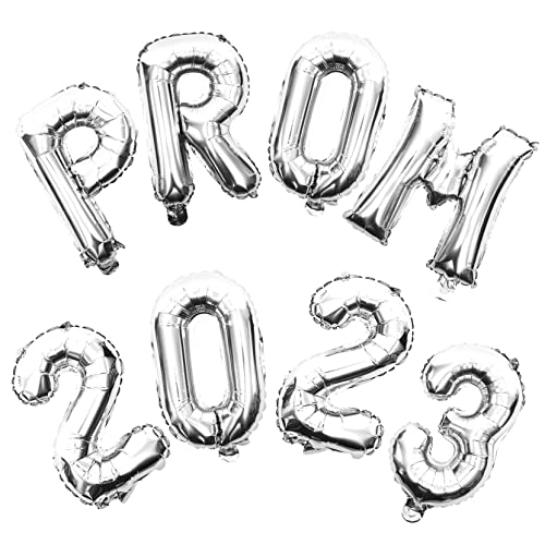 GRIRIW 2 Sätze Graduation Prom Luftballons Silber Aluminiumfolie Abschluss Feier Dekoration für Party Wohnzimmer und Außenbereich Geeignet von GRIRIW