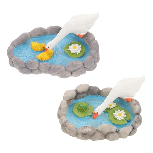 GRIRIW 2 Stück Lotusblumen und Gänse Figuren Kreative Gartenornamente für Indoor und Outdoor Realistische Rasen Dekoration für Wohnzimmer und GRIRIW 2 Stück Lotusblumen und Gänse Figuren Kreative Gartenornamente für Indoor und Outdoor Realistische Rasen Dekoration für Wohnzimmer und von GRIRIW