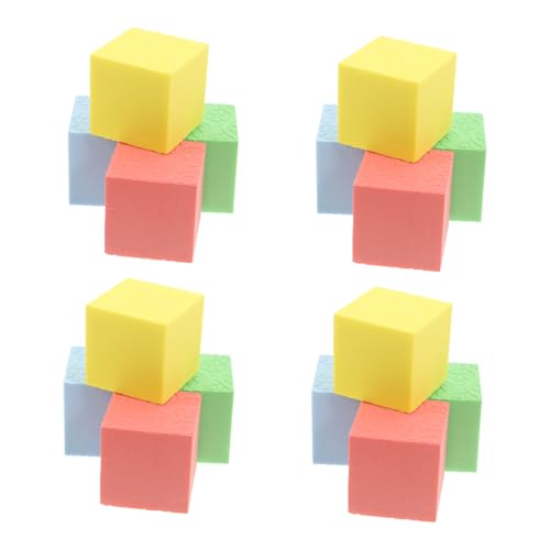 GRIRIW 24 Stück Schaumstoff Große Schaumstoffblöcke Mathe Zählwürfel Block Bastelwürfel Für Bunte Quadratische Blöcke Zum Basteln Bunter Bausteinwürfel von GRIRIW