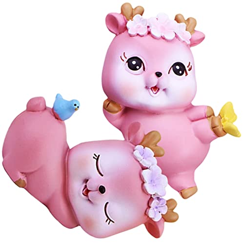 GRIRIW 2stücke Resin Hirsch Figurine Einzigartige Cartoon Deko Für Schreibtisch Balkon Und Garten Niedliches Deko Ornament Aus Hochwertigem Kunstharz Für Kreative Wohnraumgestaltung GRIRIW 2stücke Resin Hirsch Figurine Einzigartige Cartoon Deko Für Schreibtisch Balkon Und Garten Niedliches Deko Ornament Aus Hochwertigem Kunstharz Für Kreative Wohnraumgestaltung von GRIRIW