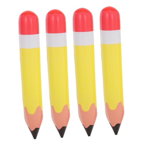 GRIRIW 4 Stück Riesen Aufblasbare Bleistifte PVC Deko für Schulanfang und Geburtstagsfeiern Lustige und Realistische Bleistiftballons für Kinderpartys Party Highlights für Klassenzimmer von GRIRIW