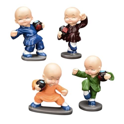 GRIRIW 4 Stück Teiliges Mini Figuren aus Resin Lebensechte Auto Dekoration Kleine Skulpturen für Innenraum Langlebige Deko Figuren für Auto Zuhause und Büro von GRIRIW