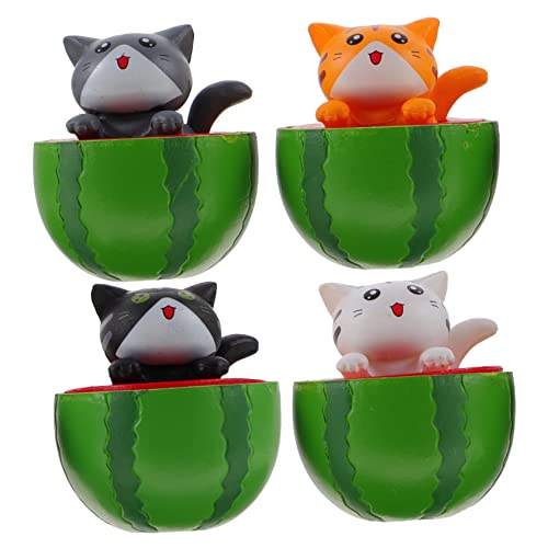 GRIRIW 4 Stücke Wassermelone Katze Miniaturen Für Garten Decor Outdoor Katze Statuen Kätzchen Dekorationen GRIRIW 4 Stücke Wassermelone Katze Miniaturen Für Garten Decor Outdoor Katze Statuen Kätzchen Dekorationen von GRIRIW