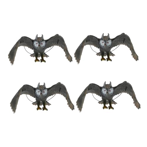 GRIRIW 4stücke Katzenkopf-eulen-Dekoration Realistische Eulenfiguren Für Garten Und Außendekoration Stilvolle Hängende Ornamente Für Kreatives Wohnambiente von GRIRIW