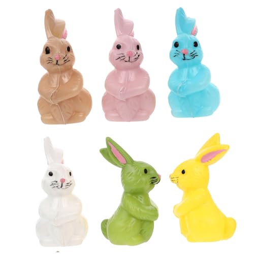 GRIRIW 6 Stück Teiliges Osterdekoration aus Kunststoff Realistische Tierfiguren in Pastellfarben Kindgerechte Langlebige Figuren für Festtagsdeko und Kinderparty Bunte Osterfiguren als von GRIRIW