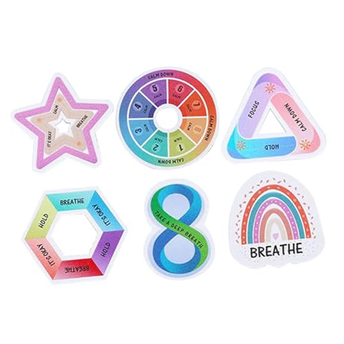 GRIRIW 6 Stück Teiliges Sensorische Aufkleber für Schreibtisch Beruhigende Selbstklebende Sticker mit Rauer Textur gegen Stress und Angst für und Erwachsene von GRIRIW