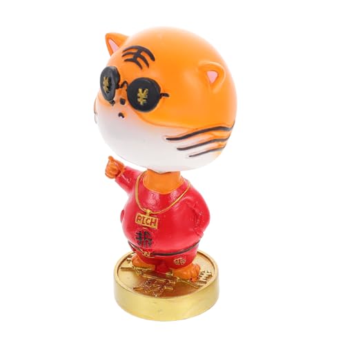 GRIRIW Car Shaking Ornament Cartoon Tiger Resin Craft Für Auto-Dekoration Niedliches Tiger-wackelkopf-Spielzeug Farbenfrohes Deko- Für Und Familie GRIRIW Car Shaking Ornament Cartoon Tiger Resin Craft Für Auto-Dekoration Niedliches Tiger-wackelkopf-Spielzeug Farbenfrohes Deko- Für Und Familie von GRIRIW