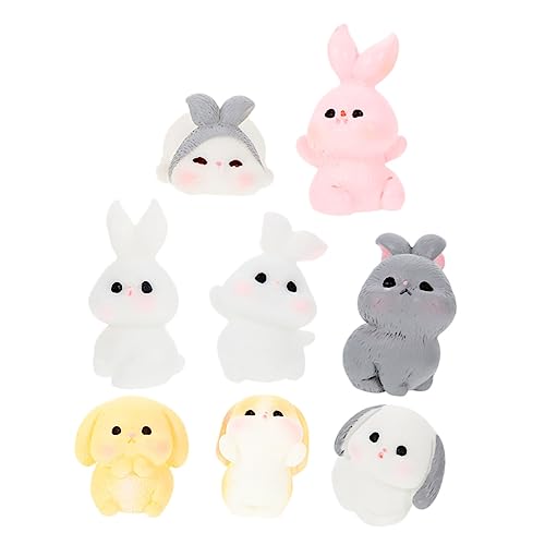 GRIRIW Landschaft Bunny 8 Stücke Harz Figuren Bunny Ornament Bunny Decor Miniatur Spielzeug GRIRIW Landschaft Bunny 8 Stücke Harz Figuren Bunny Ornament Bunny Decor Miniatur Spielzeug von GRIRIW