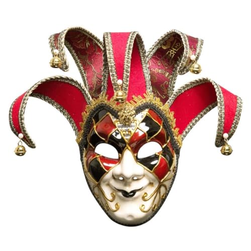 GRIRIW Party-Maske Weihnachts-Maskerade-Maske karneval clown maske Cosplay-Maske masquerade faschingsmasken venezianische Maske ausgefallene Ballmaske Abschlussball bilden Kleidung rot von GRIRIW