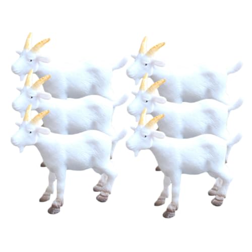 GRIRIW Miniatur-ziegen Basteln 6-teiliges Ziegenstatuen-Set PVC-ziegenmodelle für Die Innen- und Außendekoration von GRIRIW