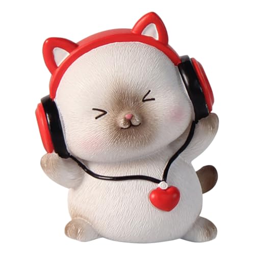 GRIRIW Niedliche Katzenornamente Mini Winzige Tierfiguren Tortenaufsätze Für Hochzeitstorten Niedliche Mini Ornamente Küche Lustige Kleine Katzenstatue Aufkleber Rosa von GRIRIW