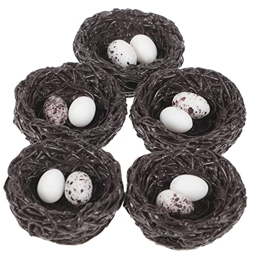 GRIRIW Puppenhaus Harz Vogelnest 15 Stücke Künstliche Nest Ornamente Mit Eiern Mini Wohnkultur von GRIRIW