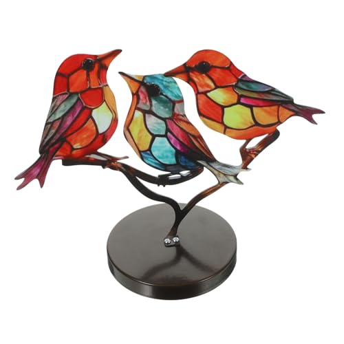GRIRIW Schmuck Handwerk Animal Figures wohnzimmerdeko Tierfigur wohnaccessoires bastelzeug kleine Vogelstatuen Vogel Aufkleber Taube Vogelornament mit Sockel Vogelstatue mit Sockel Acryl von GRIRIW