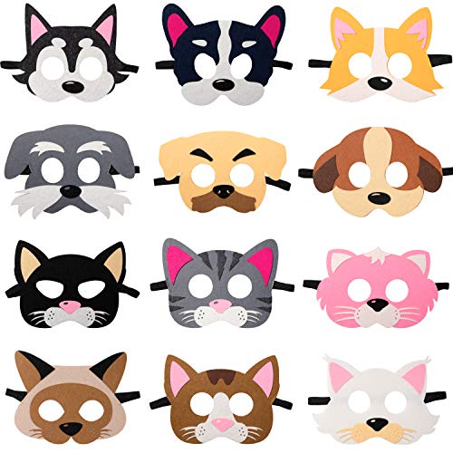 12er Katzen und Hunde Filz Spielzeug Masken für Kindergeburtstags Party Cosplay Kostüm Masken, Partyzubehör für Dekorationen, Rollenspiel Zubehör, Rollenspiel Requisiten Dekorationen 12er Katzen und Hunde Filz Spielzeug Masken für Kindergeburtstags Party Cosplay Kostüm Masken, Partyzubehör für Dekorationen, Rollenspiel Zubehör, Rollenspiel Requisiten Dekorationen von GROBRO7
