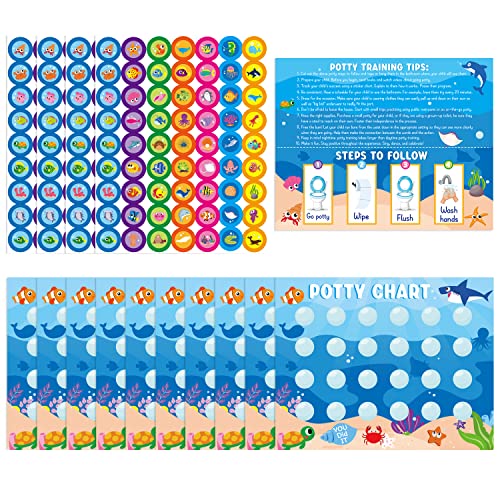 GROBRO7 15Pcs Ocean Animal Potty Training Chart, Meer Tiere Toilette Ausbildung Belohnung Charts mit Aufklebern, Haie Seestern Krabben Meeresschildkröten Verhalten Belohnung Chart für Kleinkinder GROBRO7 15Pcs Ocean Animal Potty Training Chart, Meer Tiere Toilette Ausbildung Belohnung Charts mit Aufklebern, Haie Seestern Krabben Meeresschildkröten Verhalten Belohnung Chart für Kleinkinder von GROBRO7