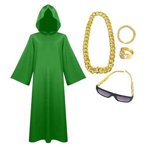 GROBTE Wizard Hooded Cloak Adult Cosplay Outfits Mit Zubehör Outfit Wizard Robes Halloween Kostüm Für Männer GROBTE Wizard Hooded Cloak Adult Cosplay Outfits Mit Zubehör Outfit Wizard Robes Halloween Kostüm Für Männer von GROBTE