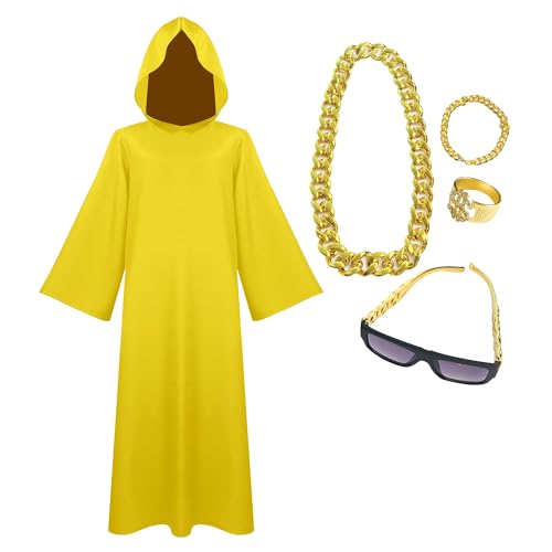 GROBTE Wizard Hooded Cloak Adult Cosplay Outfits Mit Zubehör Outfit Wizard Robes Halloween Kostüm Für Männer GROBTE Wizard Hooded Cloak Adult Cosplay Outfits Mit Zubehör Outfit Wizard Robes Halloween Kostüm Für Männer von GROBTE