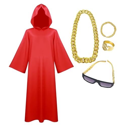 GROBTE Wizard Hooded Cloak Adult Cosplay Outfits Mit Zubehör Outfit Wizard Robes Halloween Kostüm Für Männer GROBTE Wizard Hooded Cloak Adult Cosplay Outfits Mit Zubehör Outfit Wizard Robes Halloween Kostüm Für Männer von GROBTE